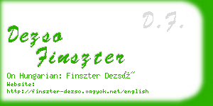 dezso finszter business card